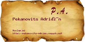 Pekanovits Adrián névjegykártya