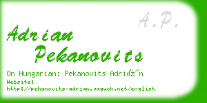 adrian pekanovits business card